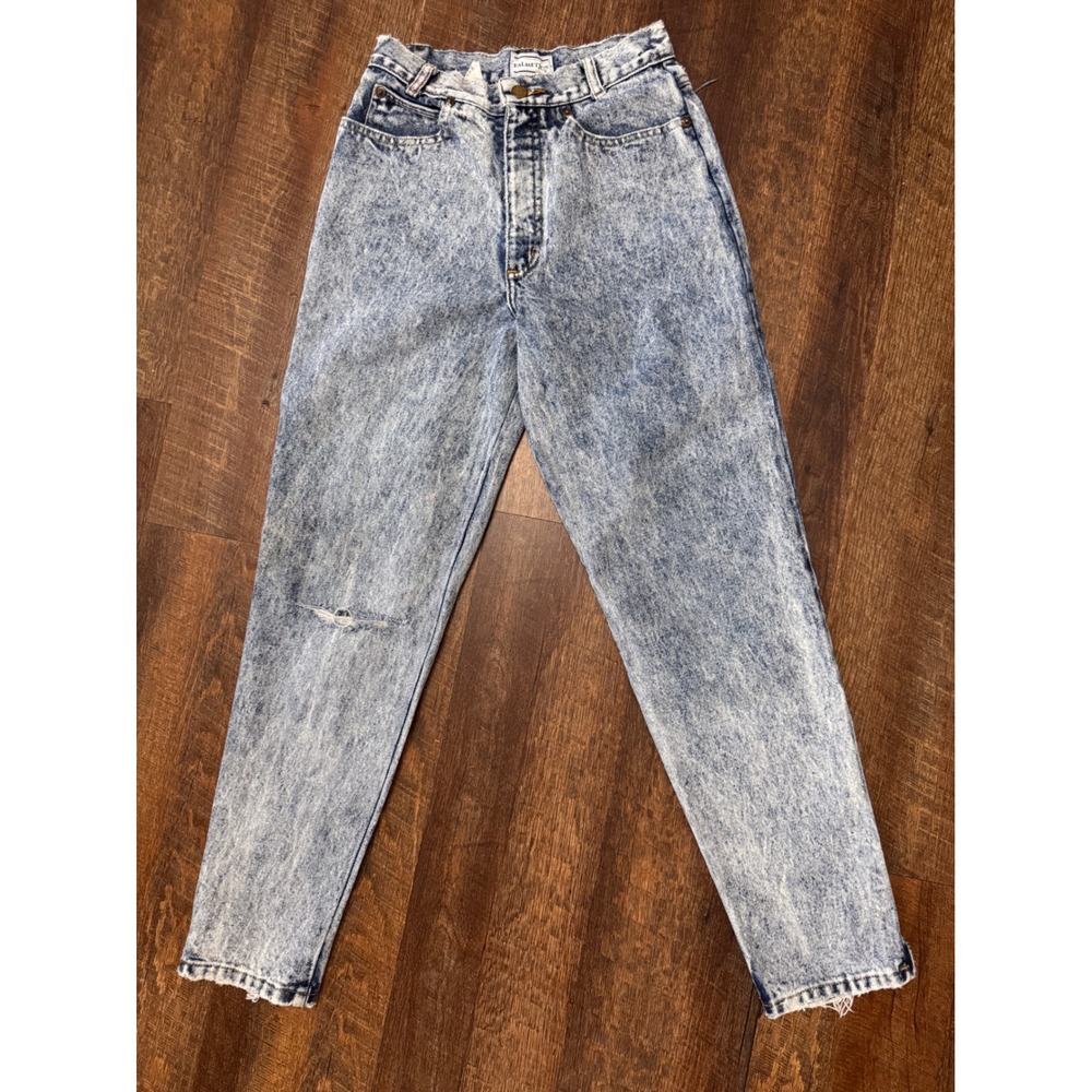 Vintage Palmetto's Acid Wash Jeans Size 9 High Rise Tapered Ankle Zip Distressed